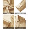 J.VER Men’s Silk Satin Long Sleeve Dress Shirts Shiny Casual Button Down Shirt Luxury Party Prom Shirts(Gold)
