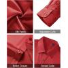 J.VER Men’s Silk Satin Long Sleeve Dress Shirts Shiny Casual Button Down Shirt Luxury Party Prom Shirts(Red)