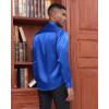 J.VER Men’s Silk Satin Long Sleeve Dress Shirts Shiny Casual Button Down Shirt Luxury Party Prom Shirts(Royal Blue)