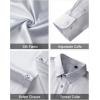 J.VER Men’s Silk Satin Long Sleeve Dress Shirts Shiny Casual Button Down Shirt Luxury Party Prom Shirts(Silver Blue)