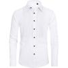 J.VER Tuxedo Shirts for Men French Cuff Dress Shirt with Metal Cufflinks Formal Business Pleated Shirt for Prom Wedding Party(White)