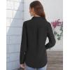 J.VER Women’s Button Down Shirt Long Sleeve Solid Dress Shirts Chiffon Work Office Blouse Fashion Formal Business Casual Tops(Black)