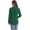J.VER Women’s Button Down Shirt Long Sleeve Solid Dress Shirts Chiffon Work Office Blouse Fashion Formal Business Casual Tops(Dark Green)