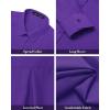 J.VER Women’s Button Down Shirt Long Sleeve Solid Dress Shirts Chiffon Work Office Blouse Fashion Formal Business Casual Tops(Dark Purple)