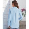 J.VER Women’s Button Down Shirt Long Sleeve Solid Dress Shirts Chiffon Work Office Blouse Fashion Formal Business Casual Tops(Light Blue)
