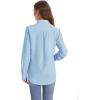 J.VER Women’s Button Down Shirt Long Sleeve Solid Dress Shirts Chiffon Work Office Blouse Fashion Formal Business Casual Tops(Light Blue)