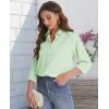 J.VER Women’s Button Down Shirt Long Sleeve Solid Dress Shirts Chiffon Work Office Blouse Fashion Formal Business Casual Tops(Light Green)