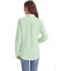 J.VER Women’s Button Down Shirt Long Sleeve Solid Dress Shirts Chiffon Work Office Blouse Fashion Formal Business Casual Tops(Light Green)