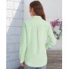 J.VER Women’s Button Down Shirt Long Sleeve Solid Dress Shirts Chiffon Work Office Blouse Fashion Formal Business Casual Tops(Light Green)