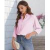 J.VER Women’s Button Down Shirt Long Sleeve Solid Dress Shirts Chiffon Work Office Blouse Fashion Formal Business Casual Tops(Light Pink)