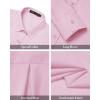 J.VER Women’s Button Down Shirt Long Sleeve Solid Dress Shirts Chiffon Work Office Blouse Fashion Formal Business Casual Tops(Light Pink)