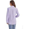 J.VER Women’s Button Down Shirt Long Sleeve Solid Dress Shirts Chiffon Work Office Blouse Fashion Formal Business Casual Tops(Light Purple)