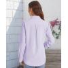 J.VER Women’s Button Down Shirt Long Sleeve Solid Dress Shirts Chiffon Work Office Blouse Fashion Formal Business Casual Tops(Light Purple)