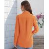 J.VER Women’s Button Down Shirt Long Sleeve Solid Dress Shirts Chiffon Work Office Blouse Fashion Formal Business Casual Tops(Orange)