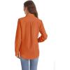 J.VER Women’s Button Down Shirt Long Sleeve Solid Dress Shirts Chiffon Work Office Blouse Fashion Formal Business Casual Tops(Orange)