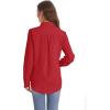 J.VER Women’s Button Down Shirt Long Sleeve Solid Dress Shirts Chiffon Work Office Blouse Fashion Formal Business Casual Tops(Red)