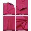 J.VER Women’s Button Down Shirt Long Sleeve Solid Dress Shirts Chiffon Work Office Blouse Fashion Formal Business Casual Tops(Rose Red)