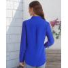 J.VER Women’s Button Down Shirt Long Sleeve Solid Dress Shirts Chiffon Work Office Blouse Fashion Formal Business Casual Tops(Royal Blue)