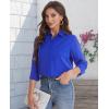 J.VER Women’s Button Down Shirt Long Sleeve Solid Dress Shirts Chiffon Work Office Blouse Fashion Formal Business Casual Tops(Royal Blue)
