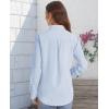 J.VER Women’s Button Down Shirt Long Sleeve Solid Dress Shirts Chiffon Work Office Blouse Fashion Formal Business Casual Tops(Sky Blue)