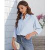 J.VER Women’s Button Down Shirt Long Sleeve Solid Dress Shirts Chiffon Work Office Blouse Fashion Formal Business Casual Tops(Sky Blue)