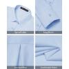 J.VER Women’s Button Down Shirt Long Sleeve Solid Dress Shirts Chiffon Work Office Blouse Fashion Formal Business Casual Tops(Sky Blue)