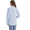 J.VER Women’s Button Down Shirt Long Sleeve Solid Dress Shirts Chiffon Work Office Blouse Fashion Formal Business Casual Tops(Sky Blue)