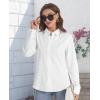 J.VER Women’s Button Down Shirt Long Sleeve Solid Dress Shirts Chiffon Work Office Blouse Fashion Formal Business Casual Tops(White)