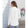 J.VER Women’s Button Down Shirt Long Sleeve Solid Dress Shirts Chiffon Work Office Blouse Fashion Formal Business Casual Tops(White)