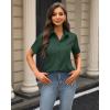 J.VER Womens Button Down Shirts Stretch Wrinkle Free Formal Short Sleeve Dress Shirt Summer Work Blouses Business Casual Tops(Army Green)