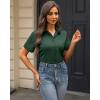 J.VER Womens Button Down Shirts Stretch Wrinkle Free Formal Short Sleeve Dress Shirt Summer Work Blouses Business Casual Tops(Army Green)
