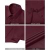 J.VER Womens Button Down Shirts Stretch Wrinkle Free Formal Short Sleeve Dress Shirt Summer Work Blouses Business Casual Tops(Burgundy)