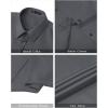 J.VER Womens Button Down Shirts Stretch Wrinkle Free Formal Short Sleeve Dress Shirt Summer Work Blouses Business Casual Tops(Dark Grey)