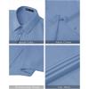 J.VER Womens Button Down Shirts Stretch Wrinkle Free Formal Short Sleeve Dress Shirt Summer Work Blouses Business Casual Tops(Grey Blue)