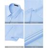 J.VER Womens Button Down Shirts Stretch Wrinkle Free Formal Short Sleeve Dress Shirt Summer Work Blouses Business Casual Tops(Light Blue)