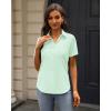J.VER Womens Button Down Shirts Stretch Wrinkle Free Formal Short Sleeve Dress Shirt Summer Work Blouses Business Casual Tops(Light Green)