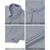 J.VER Womens Button Down Shirts Stretch Wrinkle Free Formal Short Sleeve Dress Shirt Summer Work Blouses Business Casual Tops(Light Grey)
