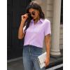 J.VER Womens Button Down Shirts Stretch Wrinkle Free Formal Short Sleeve Dress Shirt Summer Work Blouses Business Casual Tops(Light Purple)