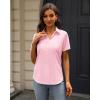 J.VER Womens Button Down Shirts Stretch Wrinkle Free Formal Short Sleeve Dress Shirt Summer Work Blouses Business Casual Tops(Pink)