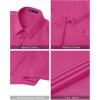 J.VER Womens Button Down Shirts Stretch Wrinkle Free Formal Short Sleeve Dress Shirt Summer Work Blouses Business Casual Tops(Rose Red)