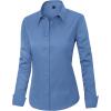 J.VER Womens Dress Shirts Long Sleeve Button Down Shirt Wrinkle-Free Business Casual Blouse Office Work Tops(Airy Blue)