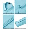 J.VER Womens Dress Shirts Long Sleeve Button Down Shirt Wrinkle-Free Business Casual Blouse Office Work Tops(Aqua Blue)