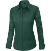 J.VER Womens Dress Shirts Long Sleeve Button Down Shirt Wrinkle-Free Business Casual Blouse Office Work Tops(Army Green)