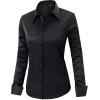 J.VER Womens Dress Shirts Long Sleeve Button Down Shirt Wrinkle-Free Business Casual Blouse Office Work Tops(Black)