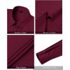 J.VER Womens Dress Shirts Long Sleeve Button Down Shirt Wrinkle-Free Business Casual Blouse Office Work Tops(Burgundy)