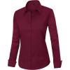 J.VER Womens Dress Shirts Long Sleeve Button Down Shirt Wrinkle-Free Business Casual Blouse Office Work Tops(Burgundy)