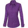 J.VER Womens Dress Shirts Long Sleeve Button Down Shirt Wrinkle-Free Business Casual Blouse Office Work Tops(Dark Purple)