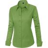 J.VER Womens Dress Shirts Long Sleeve Button Down Shirt Wrinkle-Free Business Casual Blouse Office Work Tops(Forest Green)