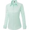 J.VER Womens Dress Shirts Long Sleeve Button Down Shirt Wrinkle-Free Business Casual Blouse Office Work Tops(Green)