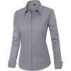 J.VER Womens Dress Shirts Long Sleeve Button Down Shirt Wrinkle-Free Business Casual Blouse Office Work Tops(Grey)